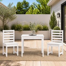 Friendly 3 Piece White Bistro Set for Your Garden