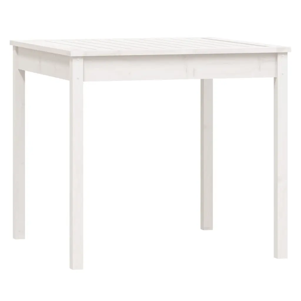 Garden Bistro Set 3 Piece White Solid Pine Wood Table Chairs Outdoor Patio