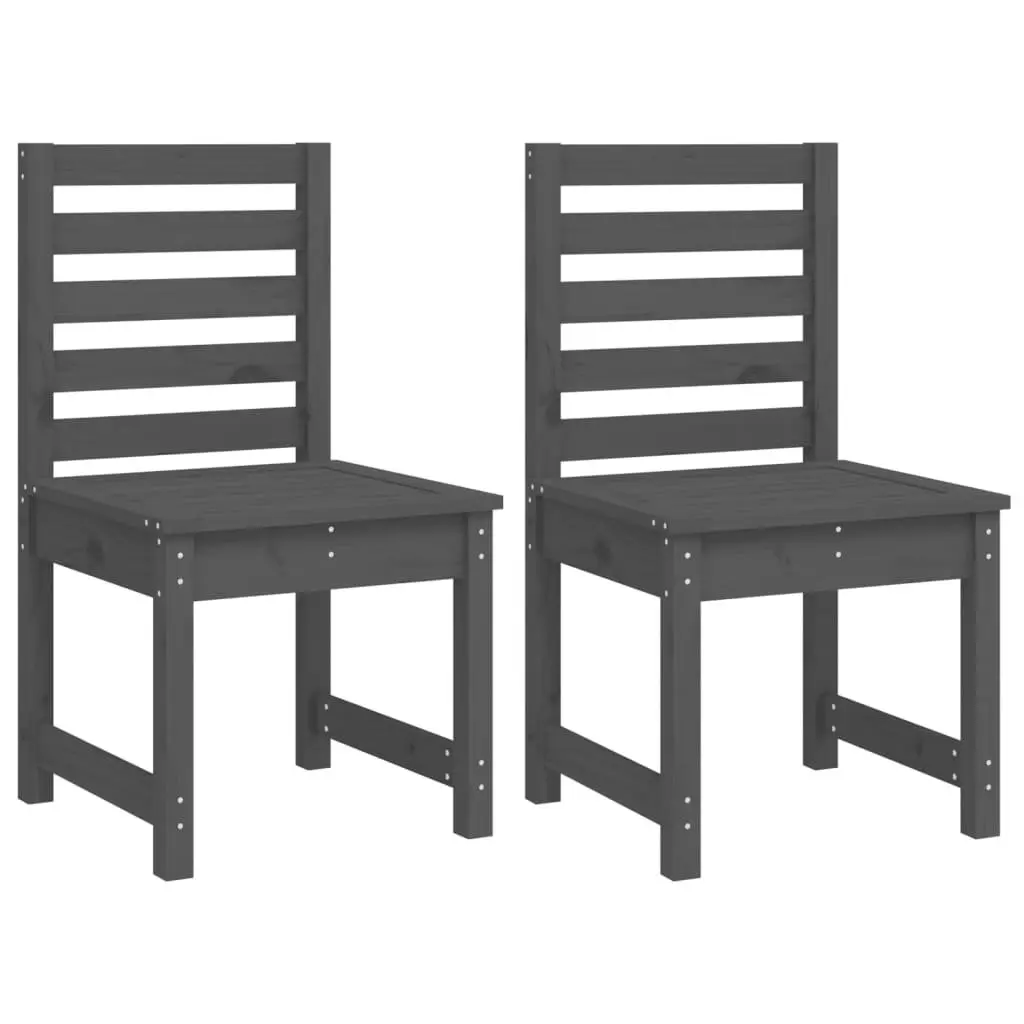 Garden Dining Set Grey Wooden 4 Piece Outdoor Patio Table Chairs
