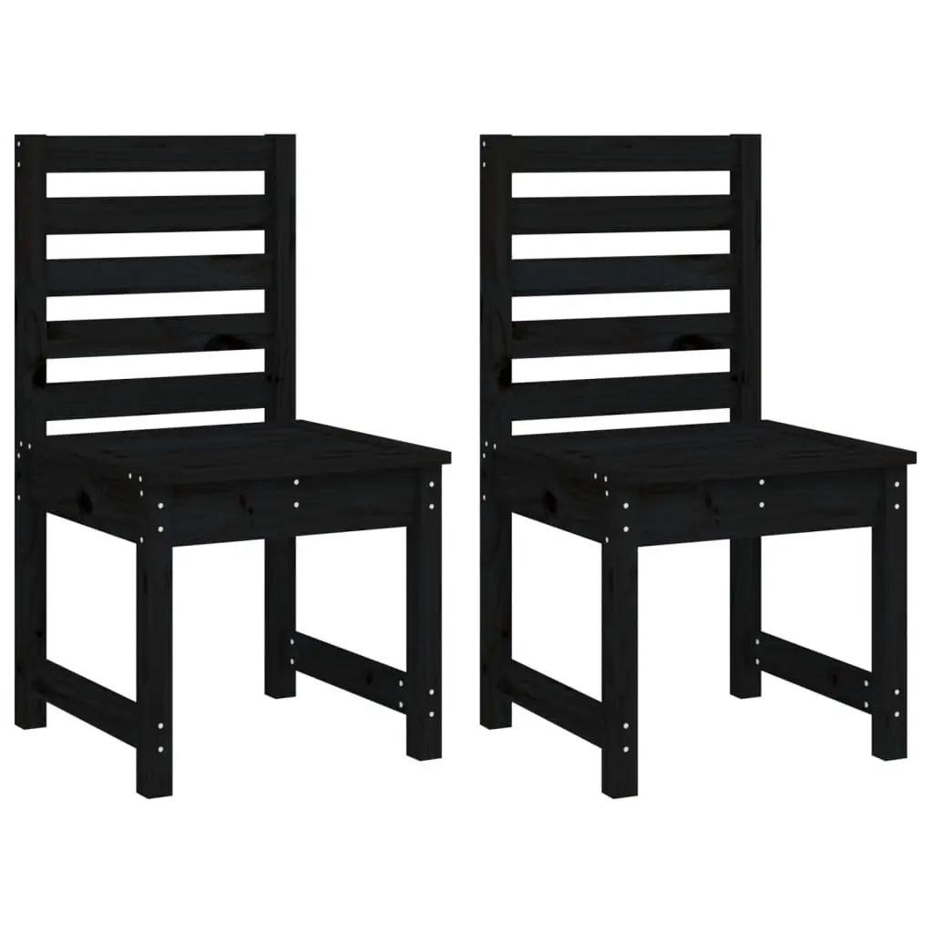 Garden Dining Set Black Wood 4 Piece Outdoor Furniture