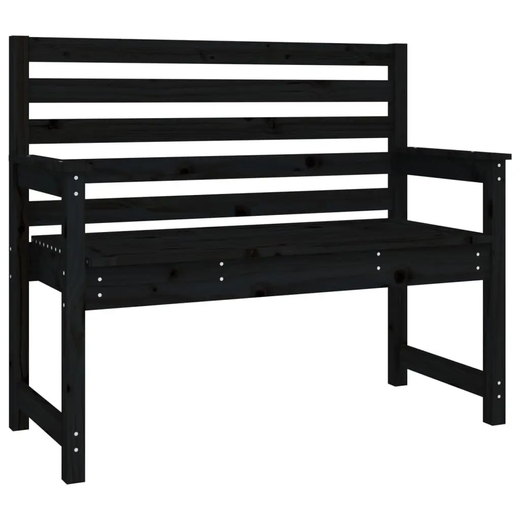 Garden Dining Set Black Wood 4 Piece Outdoor Furniture
