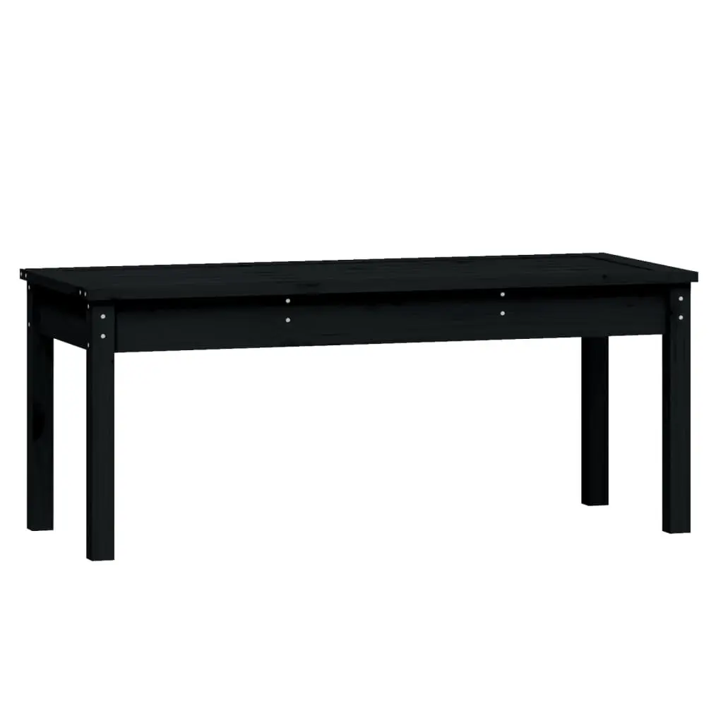 Garden Dining Set Black Solid Wood Pine 4 Piece Outdoor Patio Furniture