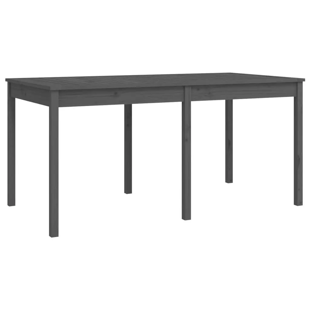 7 Piece Garden Dining Set Grey Solid Pine Wood Table Chairs Outdoor
