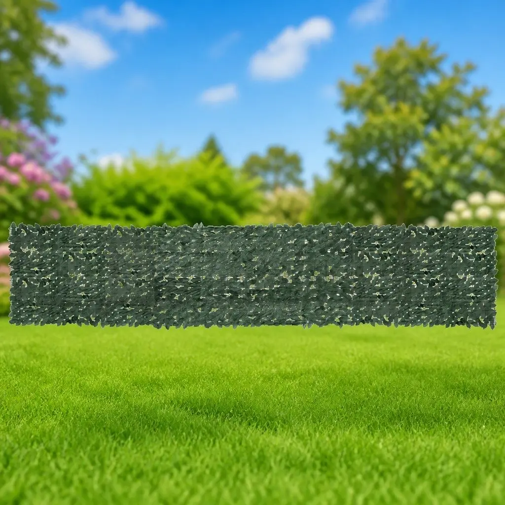 Garden Privacy Screen Dark Green Leaves 500 x 100 cm