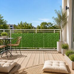 Balcony Privacy Screen Green Leaves Outdoor Garden Terrace Fence Sunshade