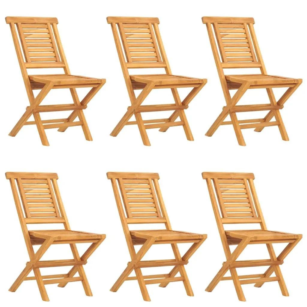 Outdoor Dining Set 7 Piece Foldable Teak Wood Table and Chairs Brown