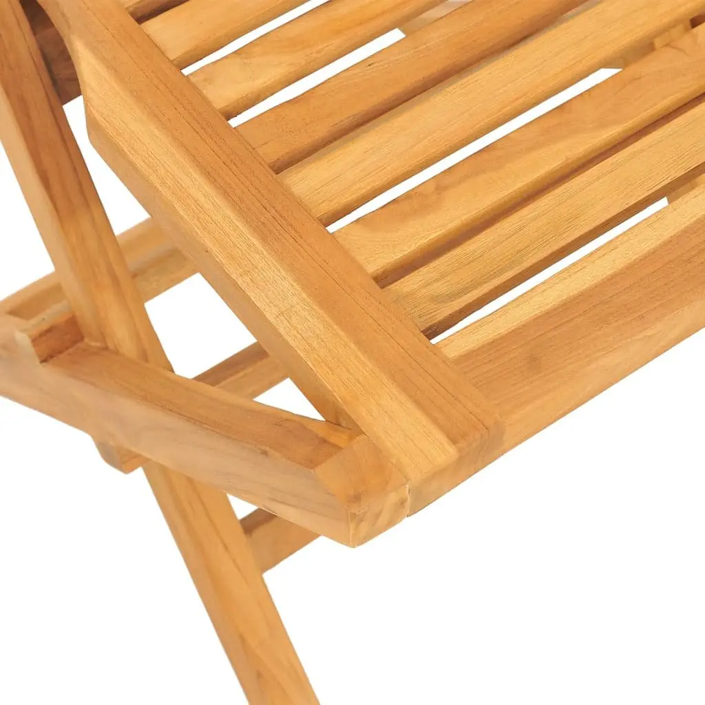 Outdoor Dining Set 7 Piece Foldable Teak Wood Table and Chairs Brown