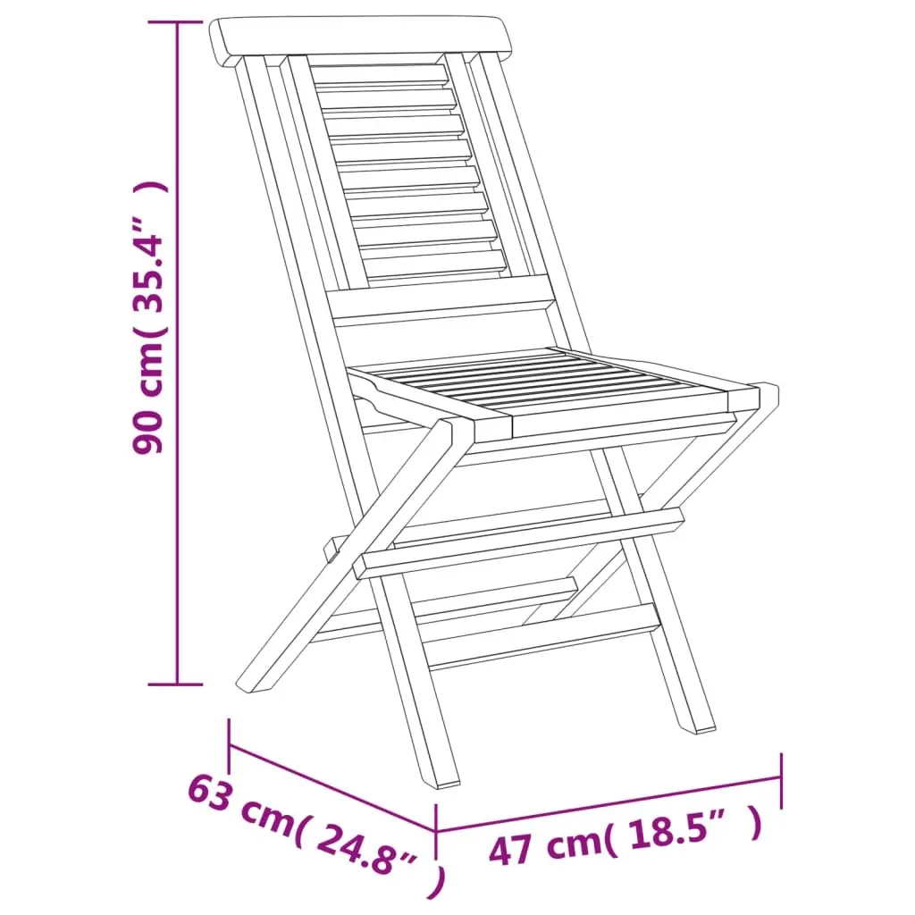 Outdoor Dining Set 7 Piece Foldable Teak Wood Table and Chairs Brown