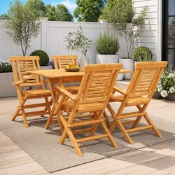 Friendly 5 Piece Garden Dining Set in Solid Teak Wood