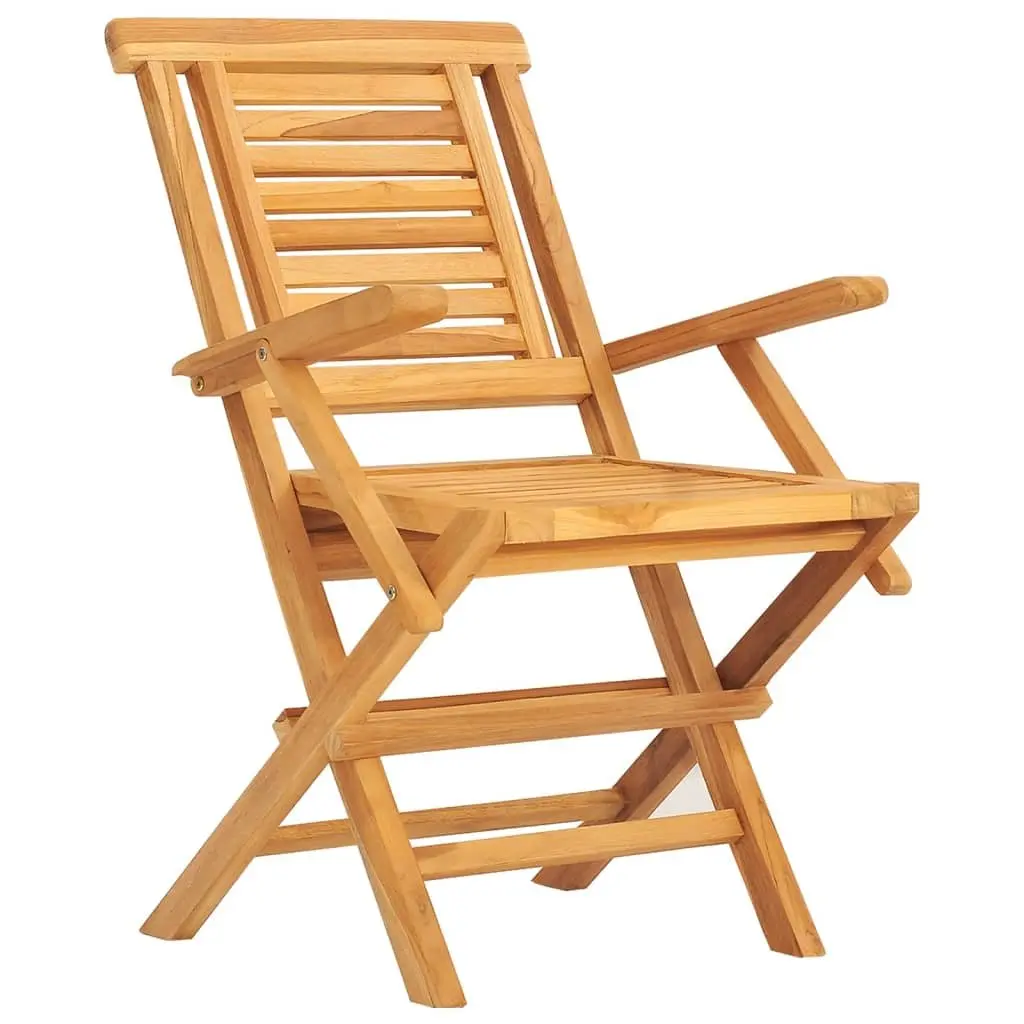 5 Piece Garden Dining Set Outdoor Furniture Teak Wood Table Chairs Foldable