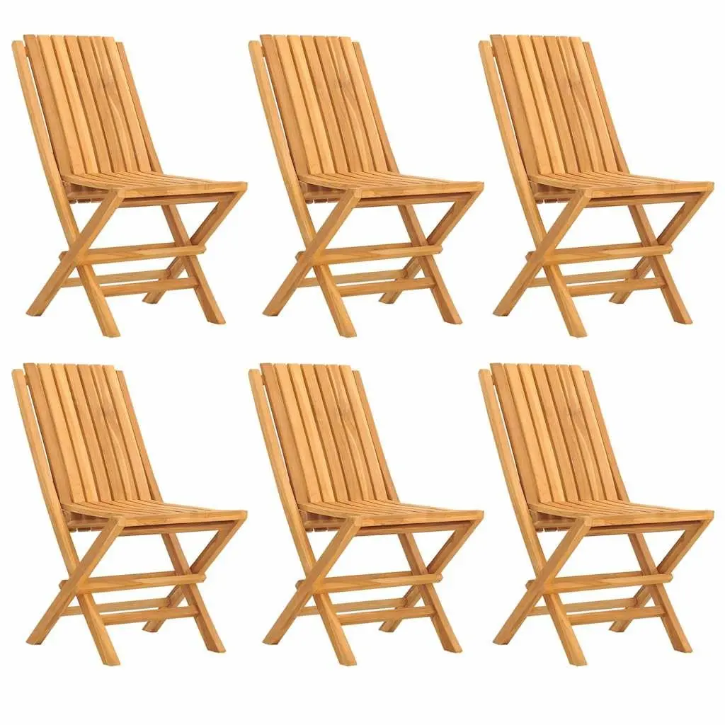 7 Piece Garden Dining Set Teak Wood Foldable Outdoor Furniture