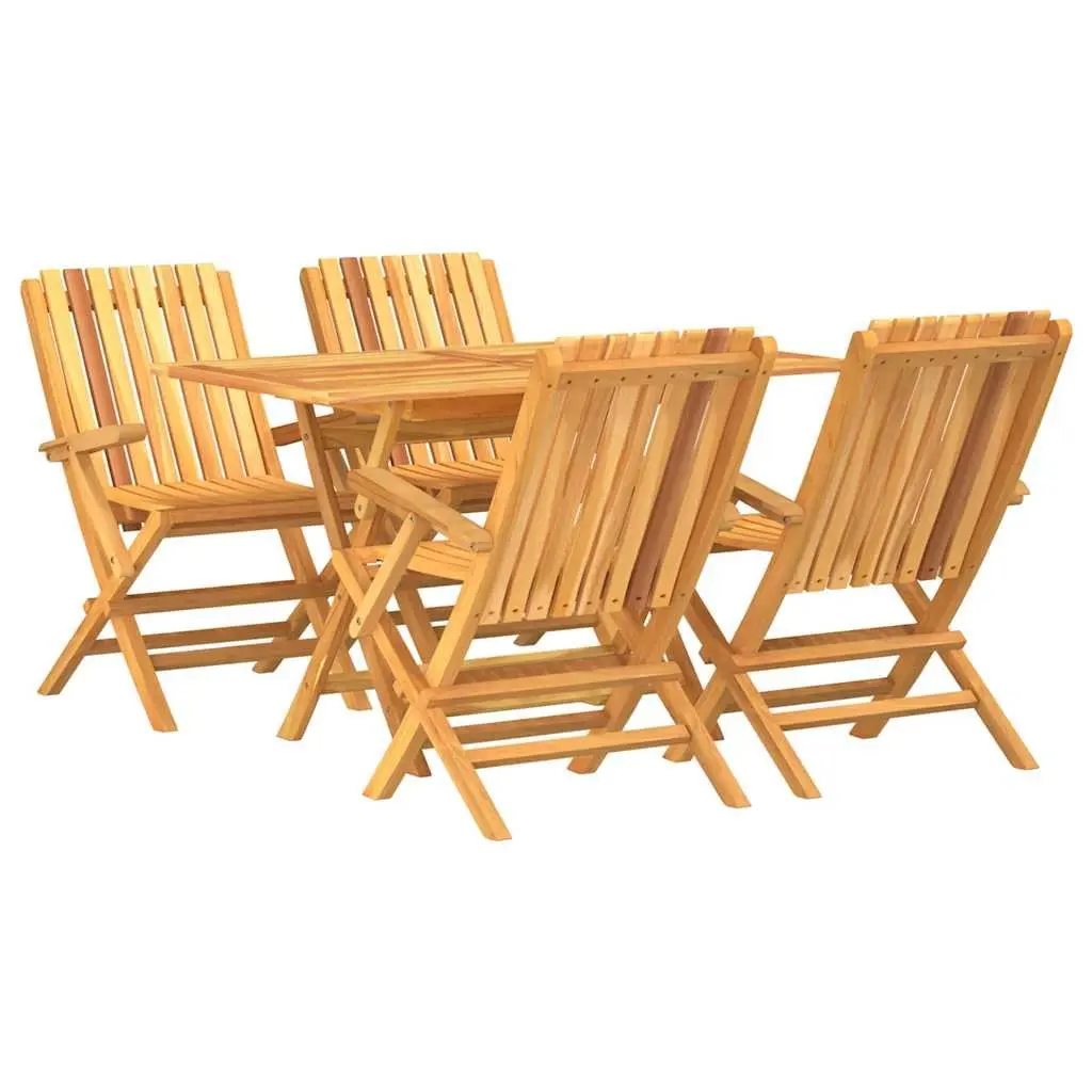 5 Piece Garden Dining Set Outdoor Furniture Patio Table Chairs Brown