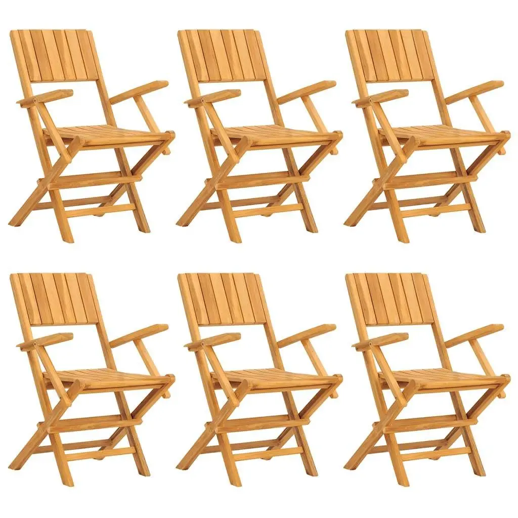 7 Piece Garden Dining Set Teak Wood Foldable