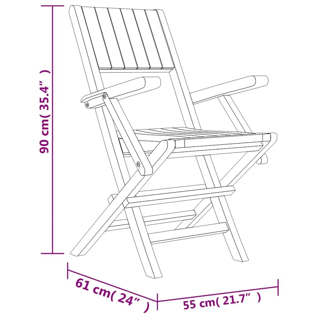 7 Piece Garden Dining Set Teak Wood Foldable