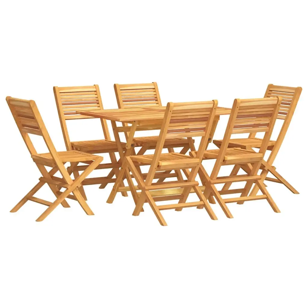 Garden Dining Set 7 Piece Outdoor Furniture Teak Wood Table Chairs Foldable