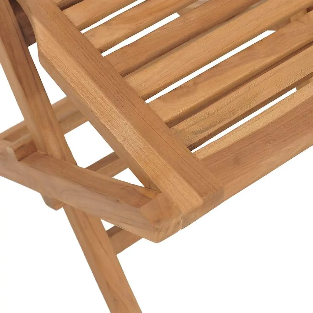 5 Piece Garden Dining Set Foldable Teak Wood Table Chairs