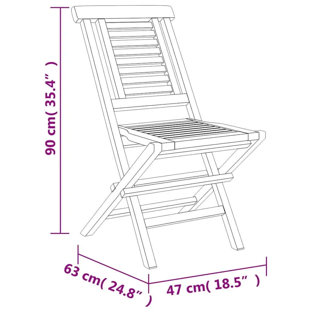 5 Piece Garden Dining Set Foldable Teak Wood Table Chairs