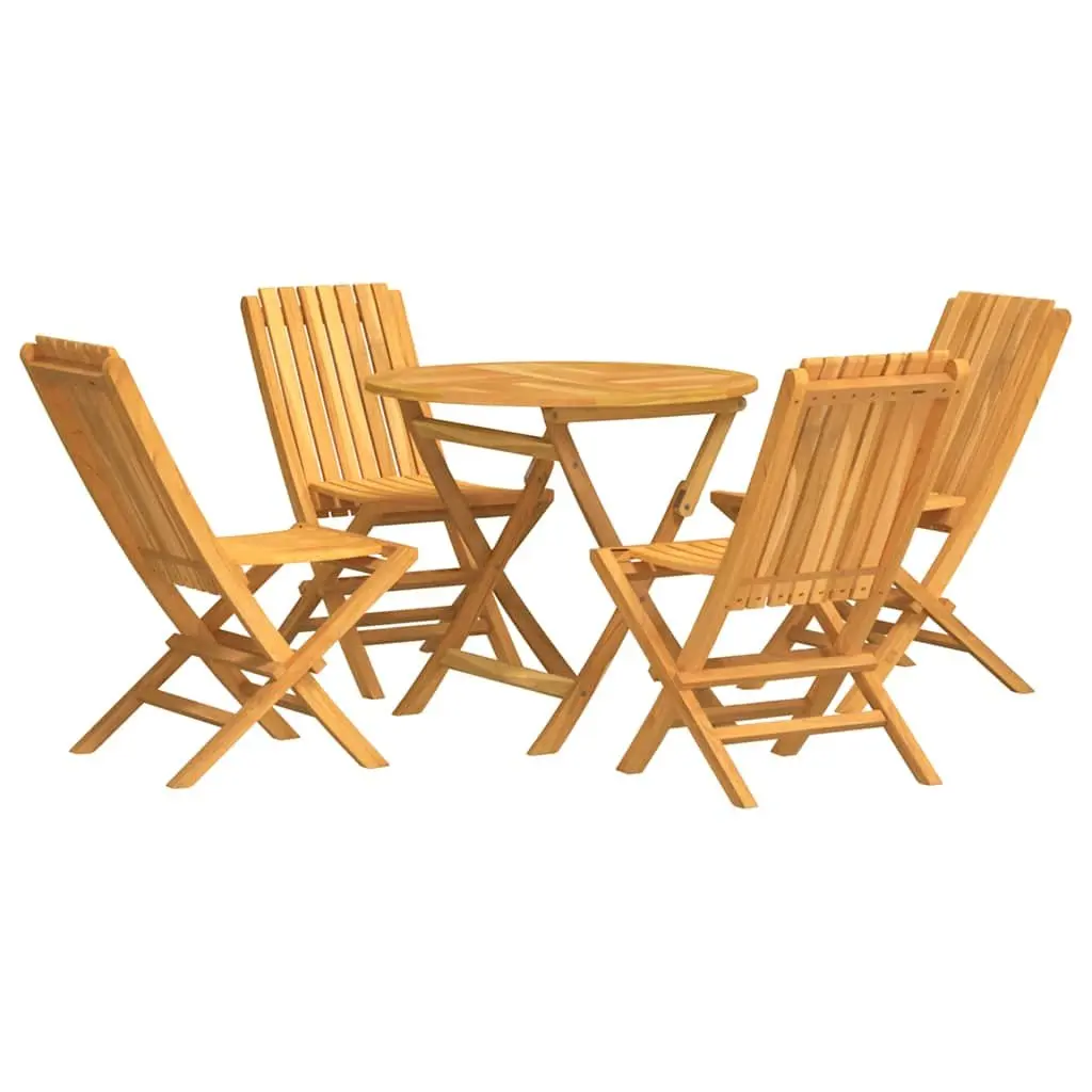 Garden Dining Set Foldable Teak Wood 5 Piece