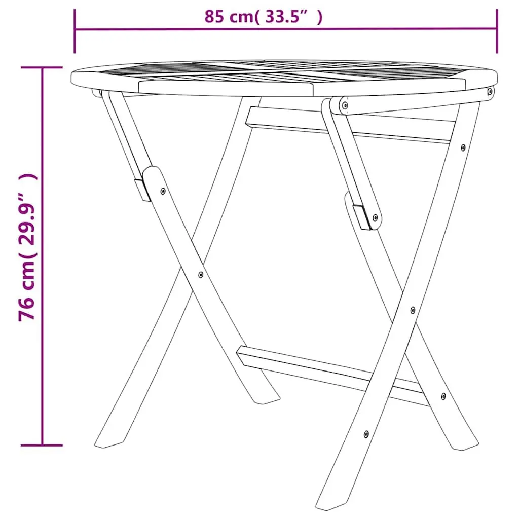 Garden Dining Set Foldable Teak Wood 5 Piece