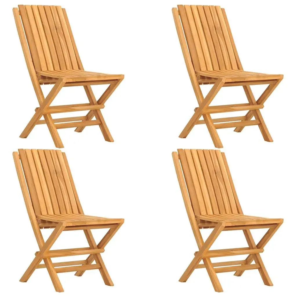 5 Piece Garden Dining Set Outdoor Table Chairs Teak Wood Brown Furniture