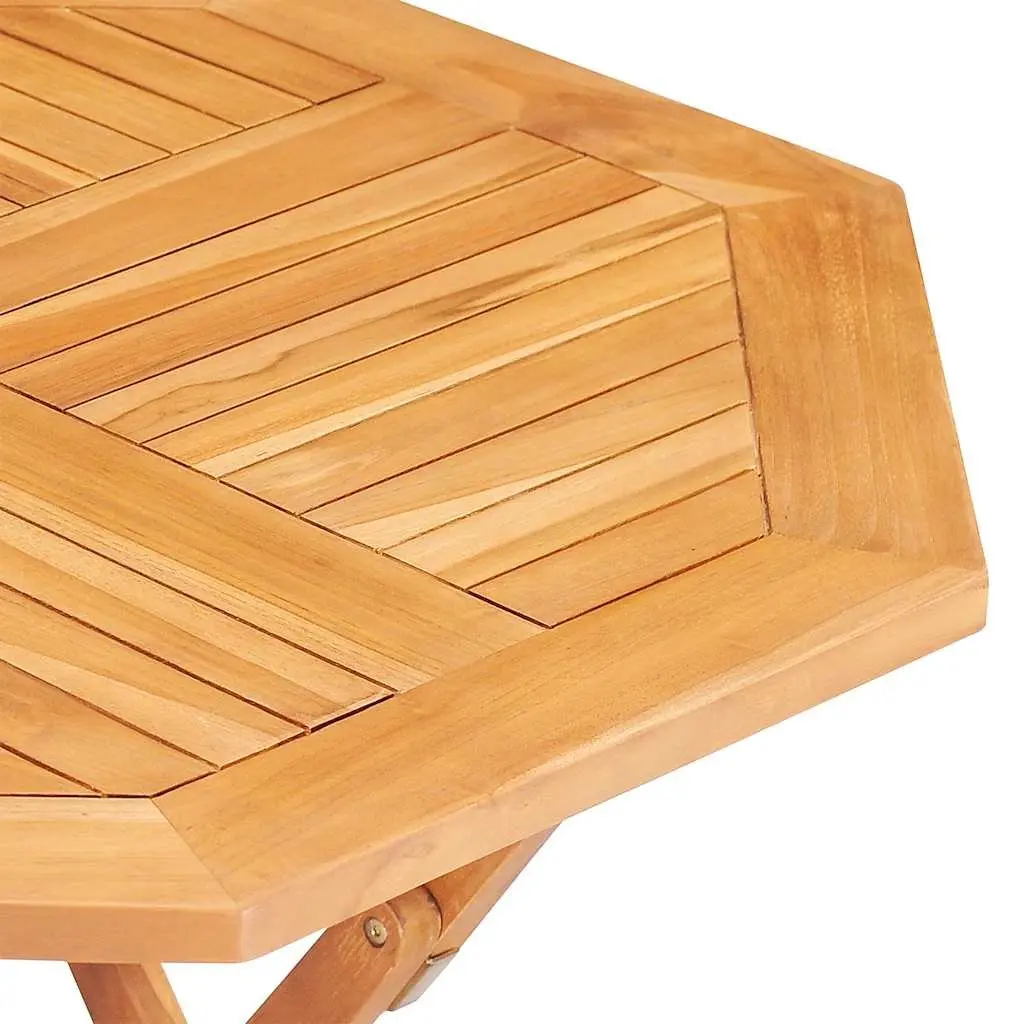 5 Piece Garden Dining Set Outdoor Table Chairs Teak Wood Brown Furniture