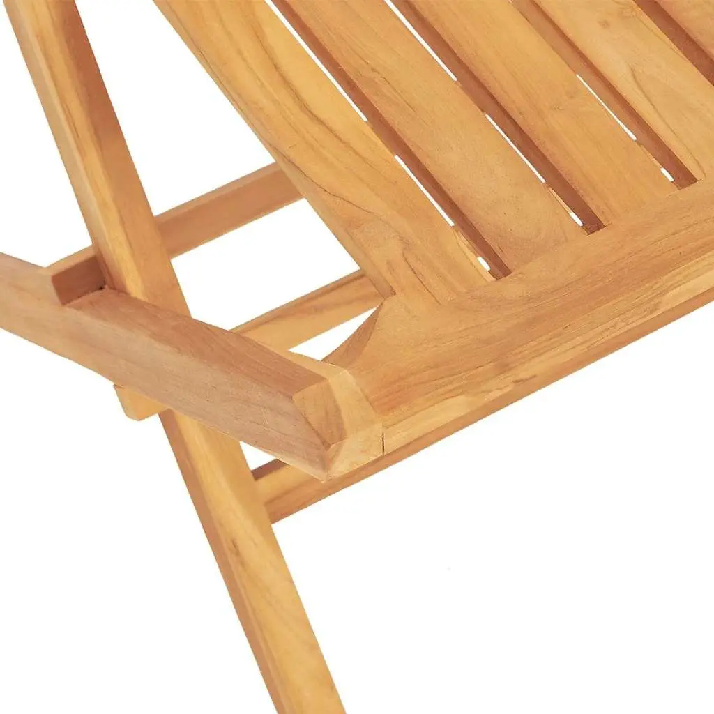 5 Piece Foldable Garden Dining Set Solid Teak Wood Outdoor Table and Chair