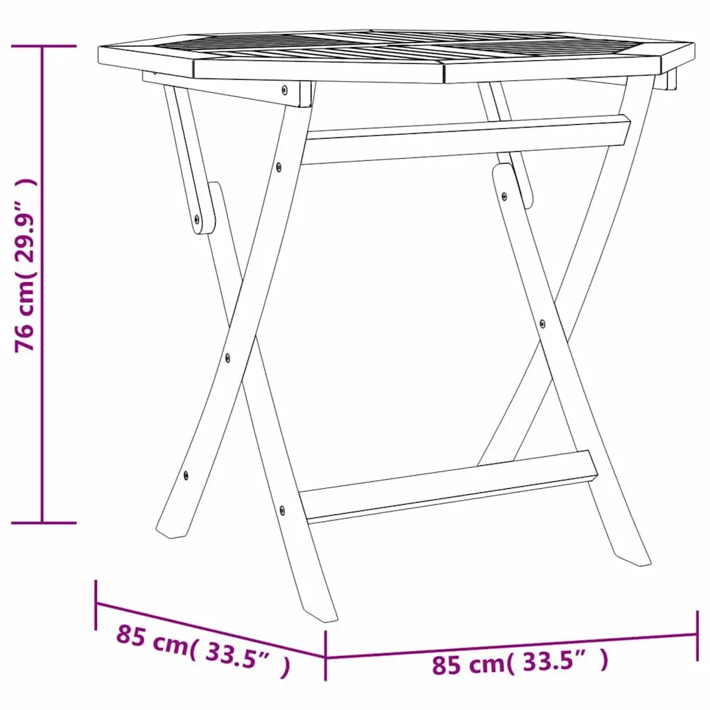 5 Piece Foldable Garden Dining Set Solid Teak Wood Outdoor Table and Chair