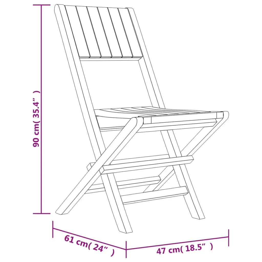 Garden Dining Set Foldable Teak Wood 5 Piece
