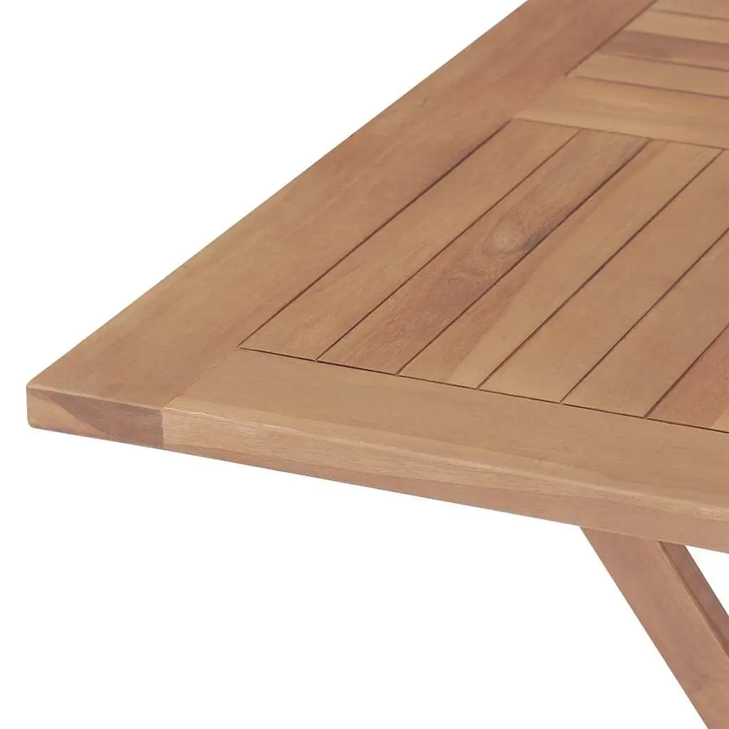 Garden Dining Set Wooden Folding 5 Piece Brown Teak Table Chairs