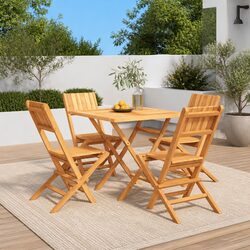 5 Piece Garden Dining Set Outdoor Furniture Patio Table Chairs Foldable