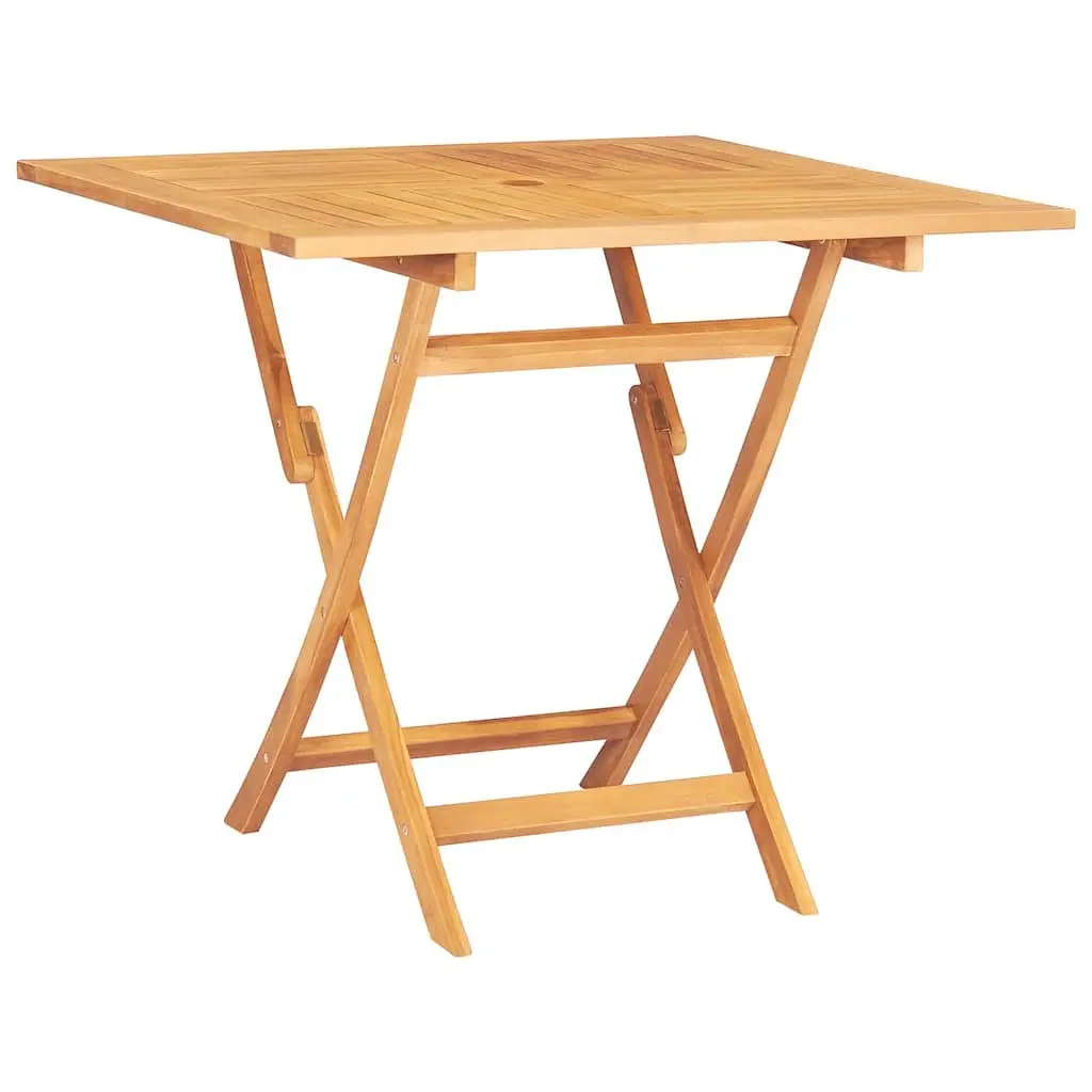 Teak Wood Outdoor Dining Set 5 Piece Foldable Garden Furniture Brown