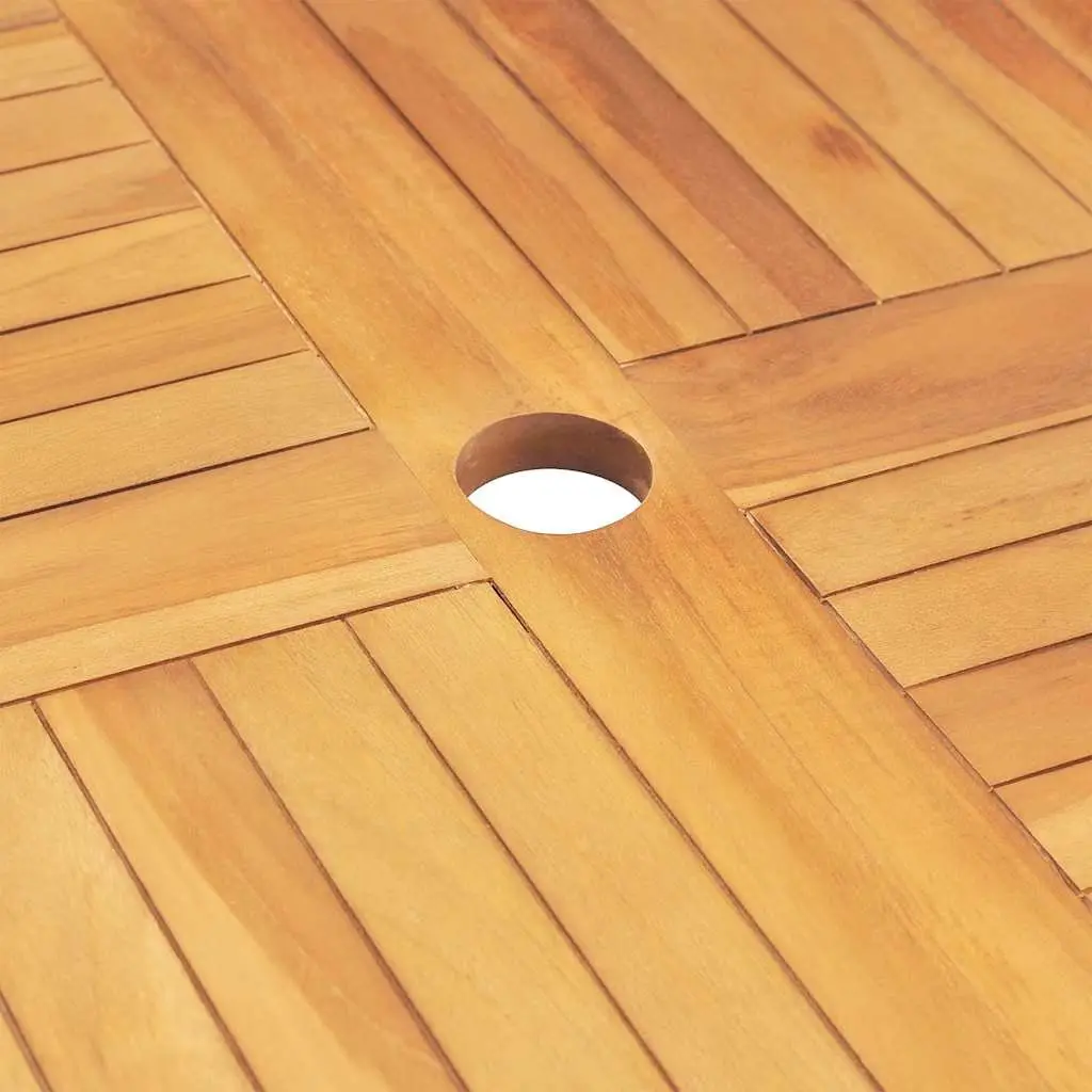 Teak Wood Outdoor Dining Set 5 Piece Foldable Garden Furniture Brown