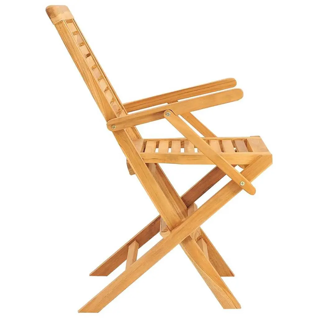 Folding Garden Chairs 4 pcs Outdoor Seating Solid Wood Slatted Design Backrest