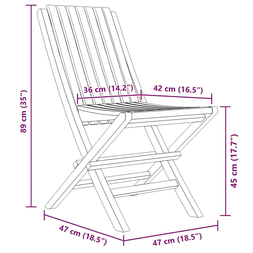 Outdoor Folding Garden Chairs 8 pcs Solid Teak Wood Patio Seating Brown