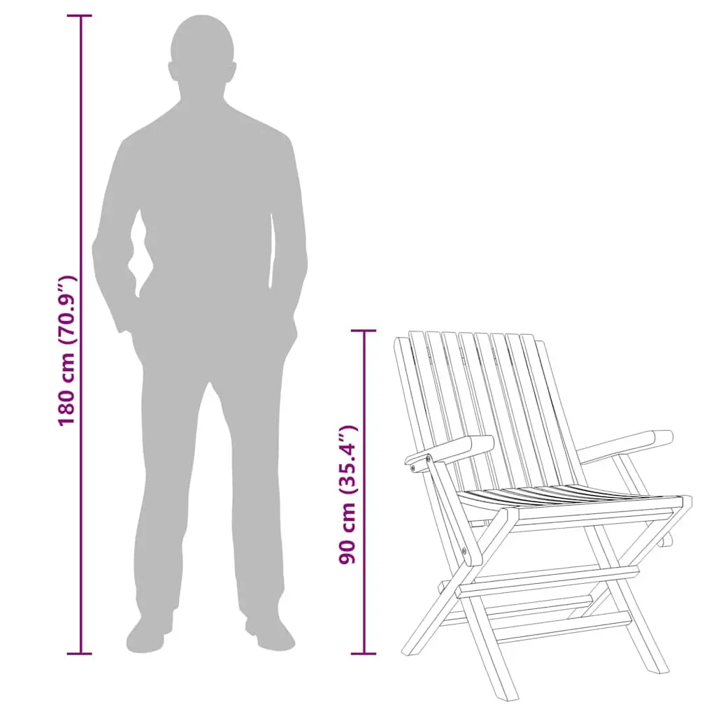 Outdoor Folding Garden Chairs 4 pcs Wooden Patio Seating Backrest Armrest Brown