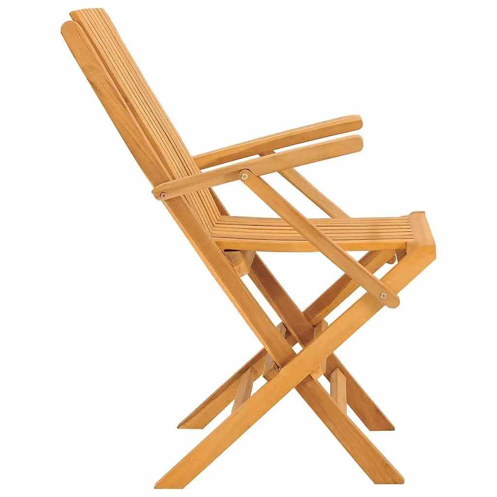 Folding Garden Chairs Solid Teak Wood 6 Pieces Outdoor Seating Patio Furniture