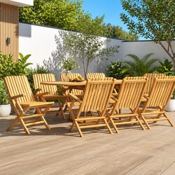 Friendly 8-Piece Wooden Folding Garden Chair Set