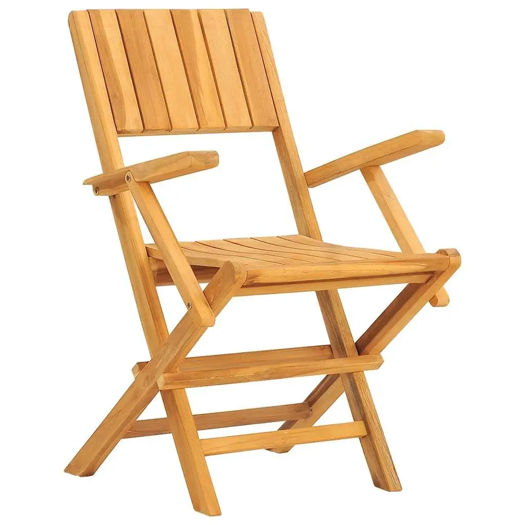 Folding Garden Chairs Solid Teak Wood Outdoor Seating Brown 55x61x90cm 6 Piece