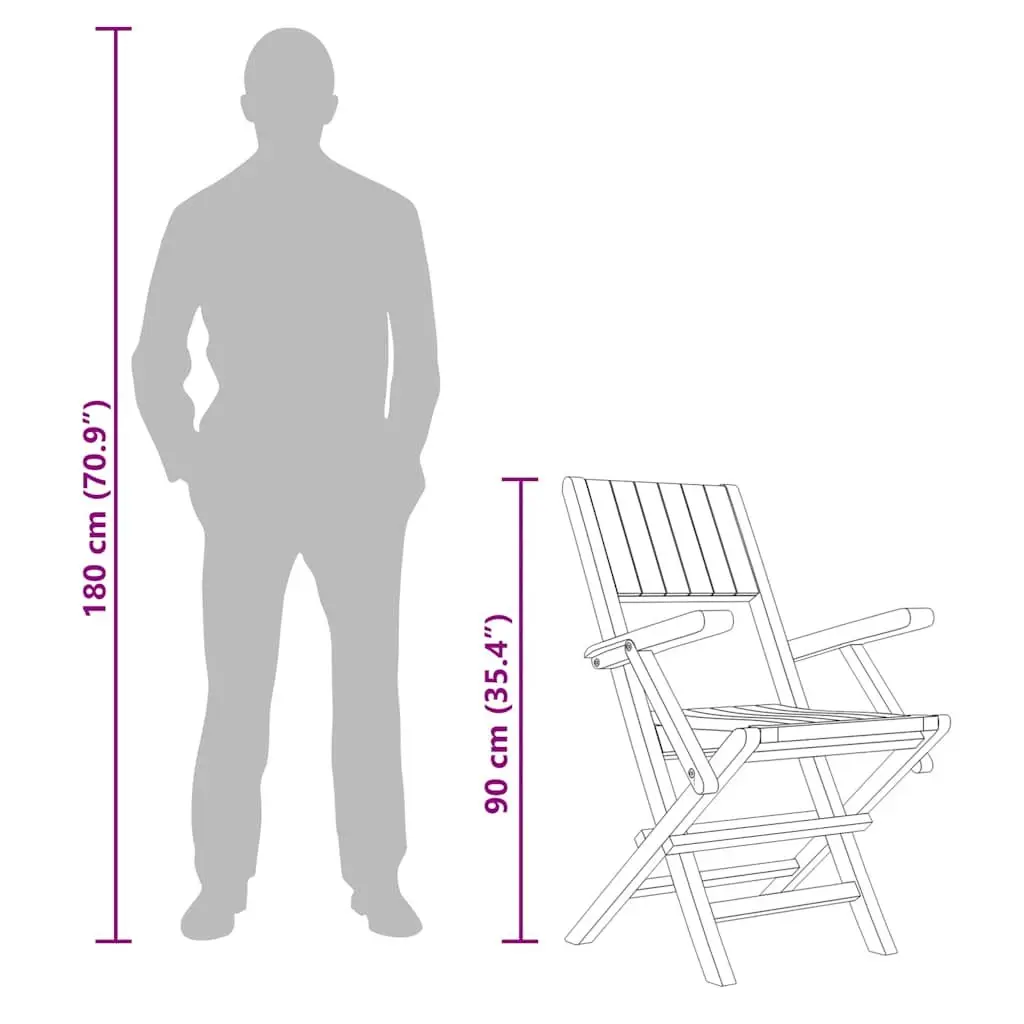 Outdoor Folding Garden Chairs 8 pcs Solid Teak Wood Patio Seating Brown