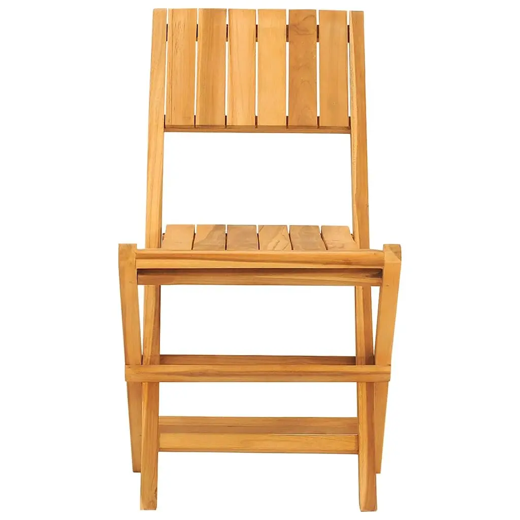 Outdoor Folding Garden Chairs Set 6 pcs Solid Wood Teak Brown Slatted Design