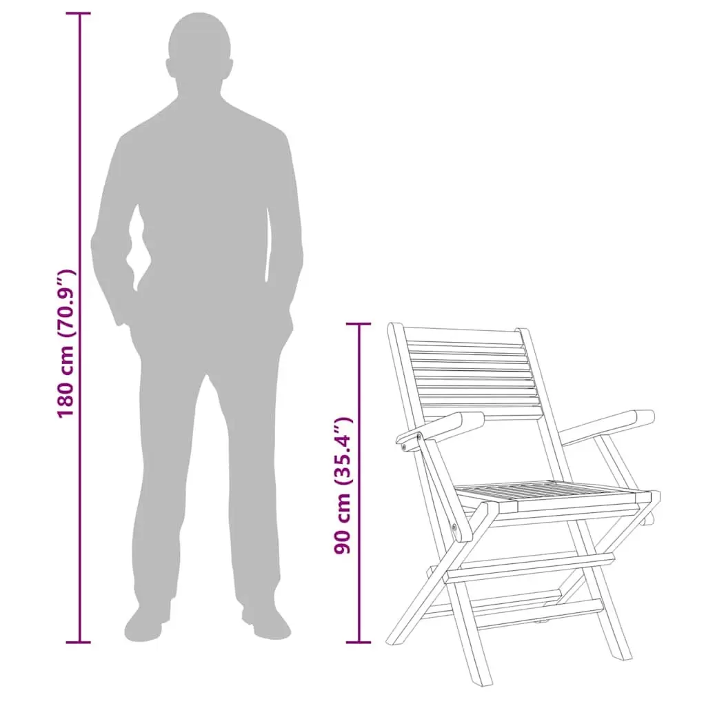 Outdoor Folding Garden Chairs 4 pcs Wooden Seating Backrest Armrests Brown