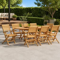 Friendly 8-Piece Folding Garden Chair Set for You