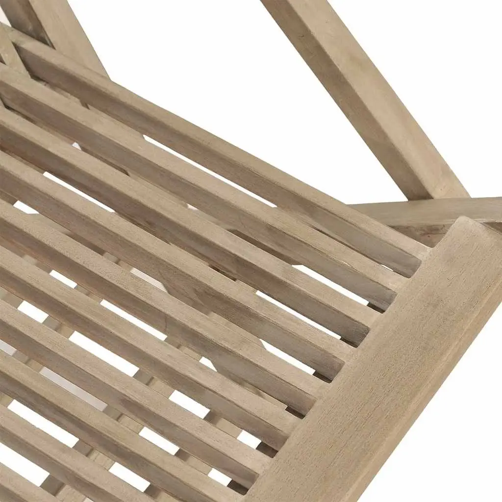 Folding Garden Chairs Grey Solid Wood Teak Backrest 6 Piece