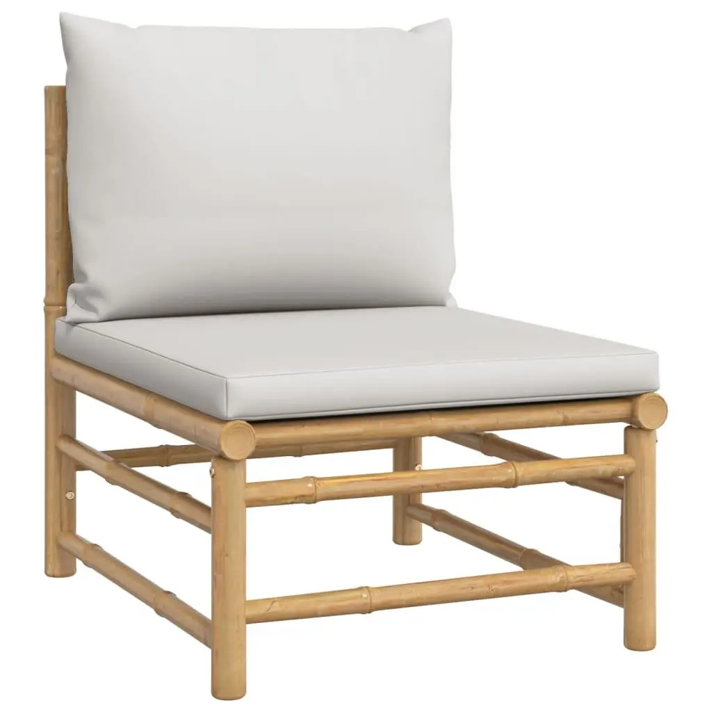 Garden Lounge Set Bamboo Modular Outdoor Furniture 6 Piece with Cushions