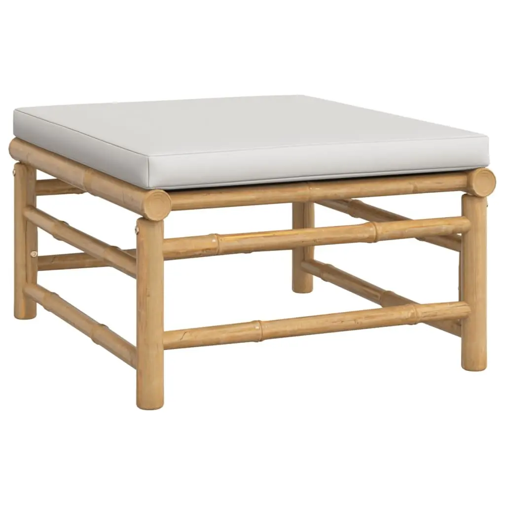 Garden Lounge Set Bamboo Modular Outdoor Furniture 6 Piece with Cushions