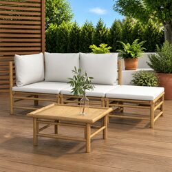 Your Outdoor Comfort: 4 Piece Bamboo Lounge Set