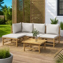 Your Perfect 5-Piece Bamboo Garden Lounge Set Awaits
