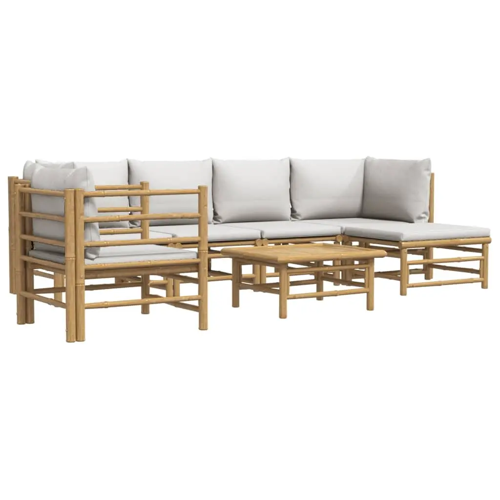 7 Piece Bamboo Lounge Set for Relaxing Outdoors