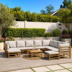 Enjoy Your Outdoors with Our 11-Piece Bamboo Lounge Set