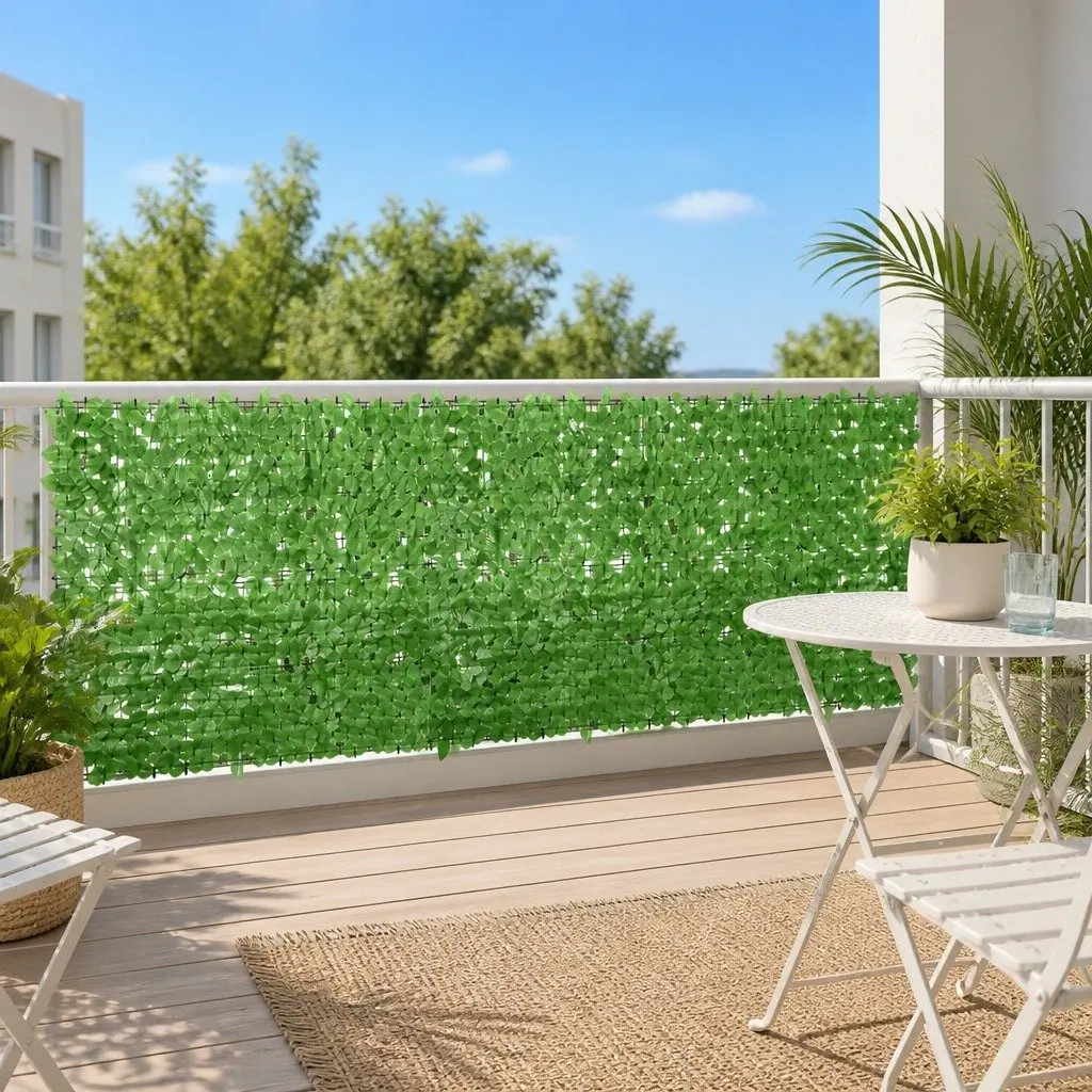 Garden Privacy Screen Leaf Pattern 400x100cm Outdoor Balcony Terrace Shade Panel
